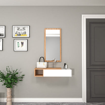 Vien Console Table Dresuar with Drawer, Mirror