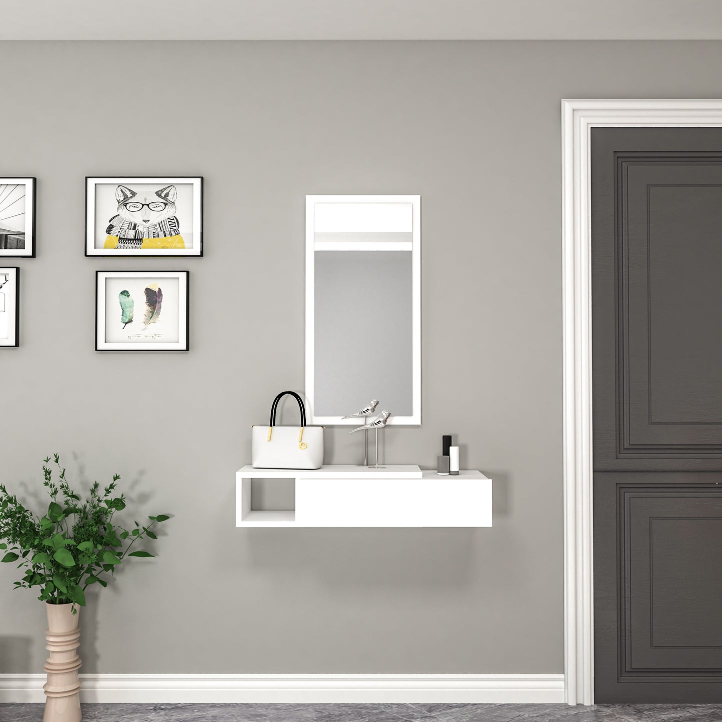 Consola Dresuar con cajón y espejo Maria 