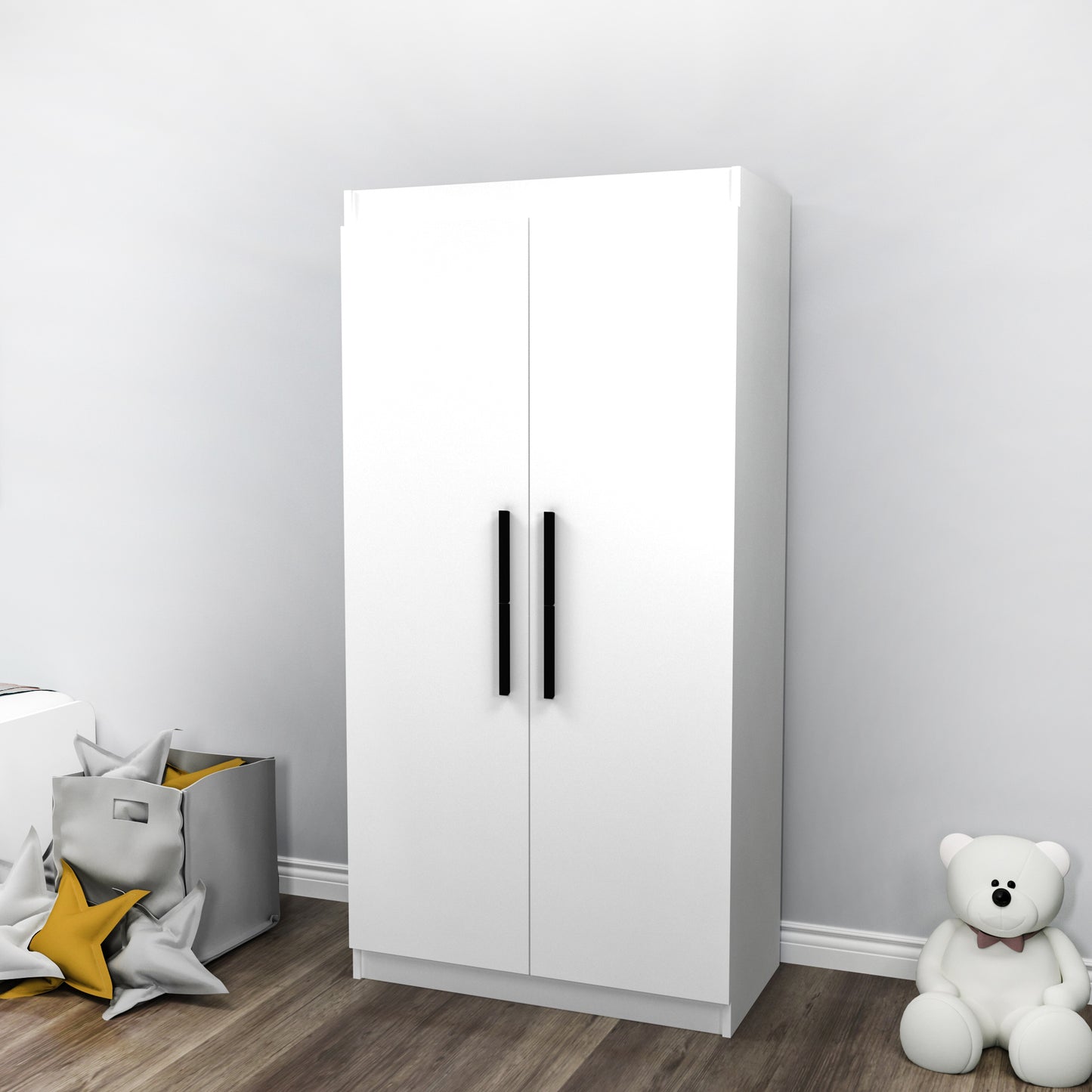 Armoire Achille avec 2 portes et 7 étagères