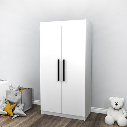 Akser Wardrobe with 2 Doors and 7 Shelves