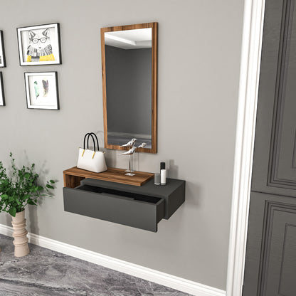 Vien Console Table Dresuar with Drawer, Mirror