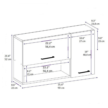 Akasya Multi Purpose Wall Mounted Cabinet Shelf