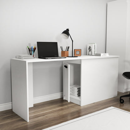 Akser 180 cm Wide Computer Desk with Cabinet