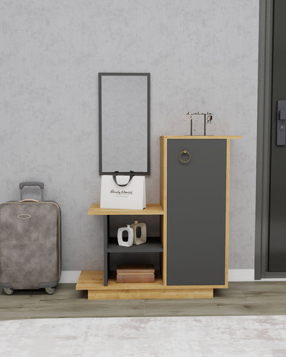 Asia Console Table Dresser with Cabinet, Shelves and Mirror