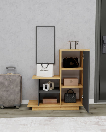 Asia Console Table Dresser with Cabinet, Shelves and Mirror