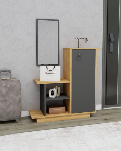 Asia Console Table Dresser with Cabinet, Shelves and Mirror
