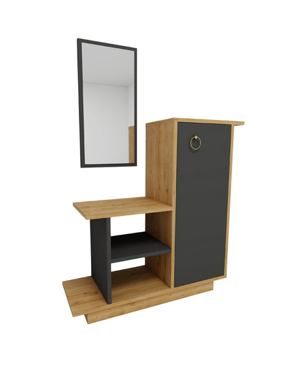 Asia Console Table Dresser with Cabinet, Shelves and Mirror