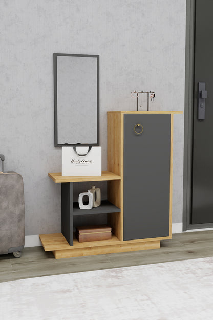 Asia Console Table Dresser with Cabinet, Shelves and Mirror