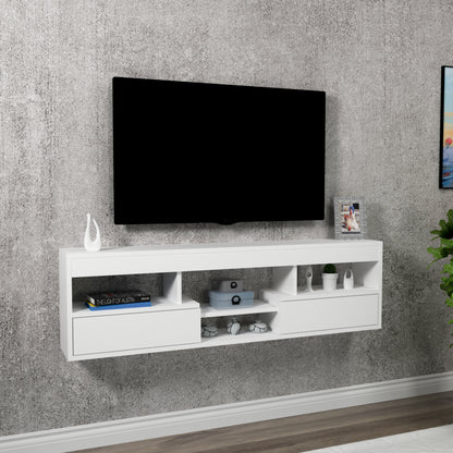 Boris Floating TV Stand with Shelves and Cabinets
