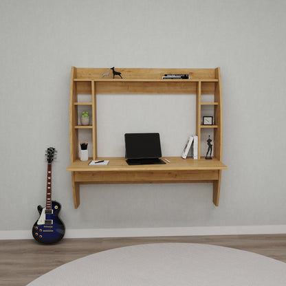 Buglem Floating Computer Desk with Shelves