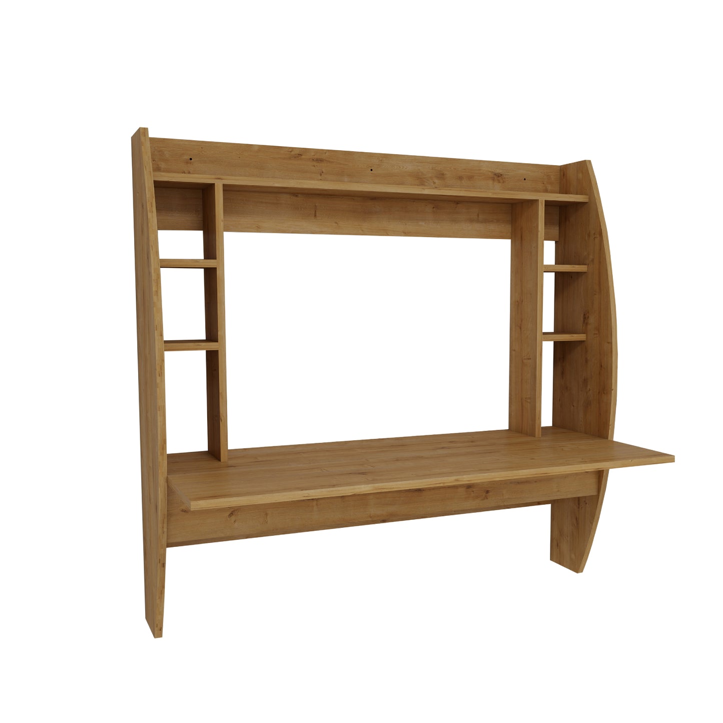 Buglem Floating Computer Desk with Shelves