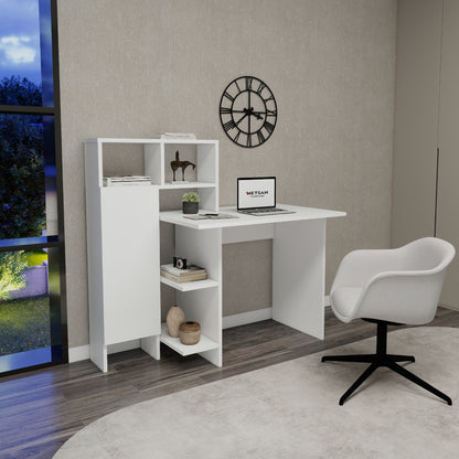 Bugra Computer Desk with Integrated Shelves and Cabinet