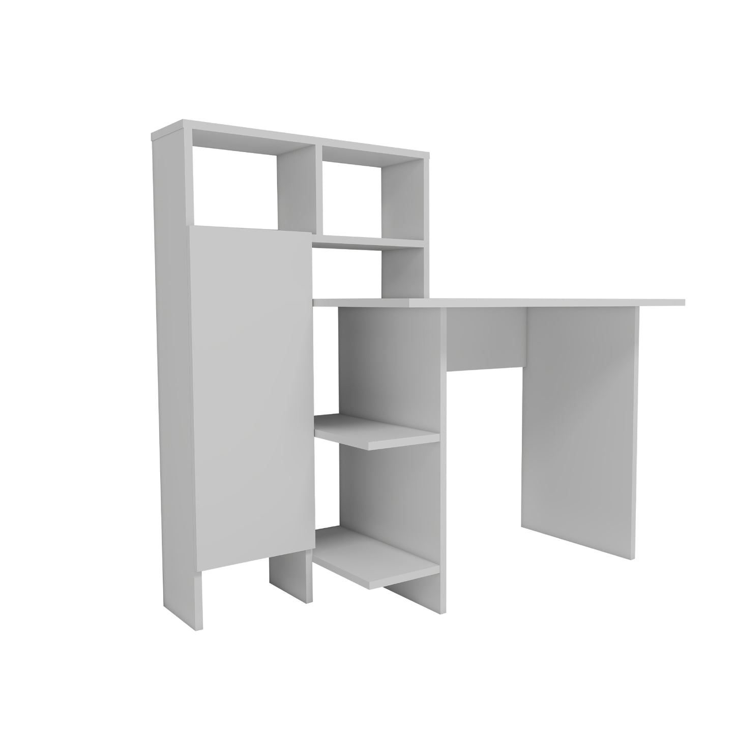 Bugra Computer Desk with Integrated Shelves and Cabinet