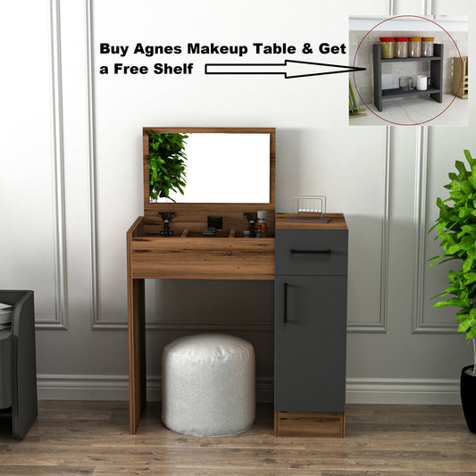 Agnes Freestanding Makeup Vanity Table with Mirror