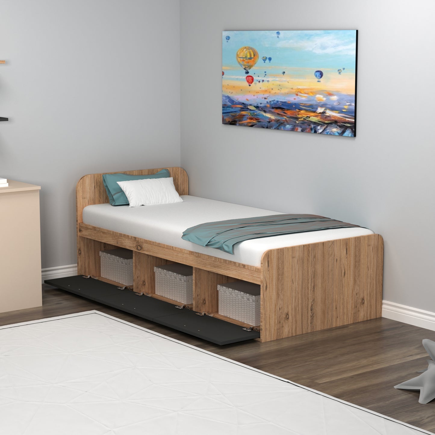Achille Bedstead, Bed Frame with Headboard