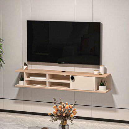 Chris Floating TV Stand with Shelves and Cabinets