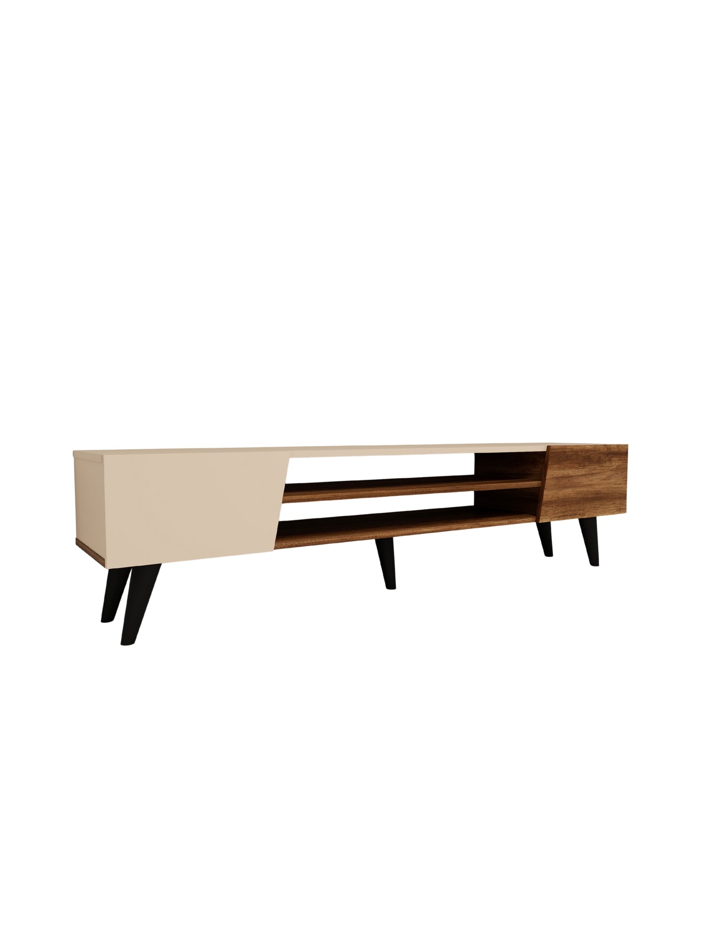 Mueble de TV Clark con armarios y estantes de almacenamiento