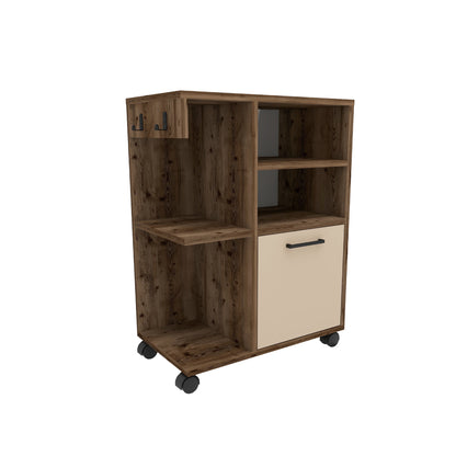 Rebusa Multipurpose Mobile Storage Cabinet with Door, Shelves and Wheels