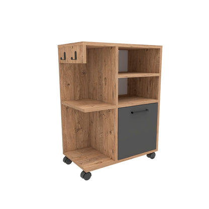 Rebusa Multipurpose Mobile Storage Cabinet with Door, Shelves and Wheels