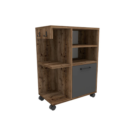 Rebusa Multipurpose Mobile Storage Cabinet with Door, Shelves and Wheels