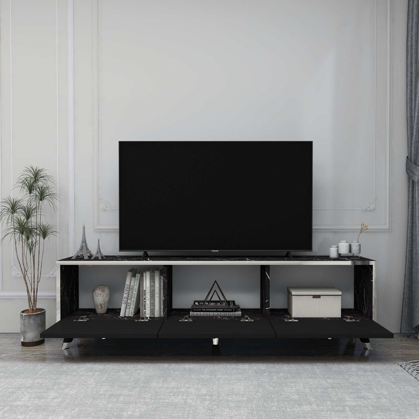 Esmera 150 cm Wide TV Stand and Media Console with Cabinets