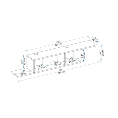 Harris Floating TV Stand with Shelves