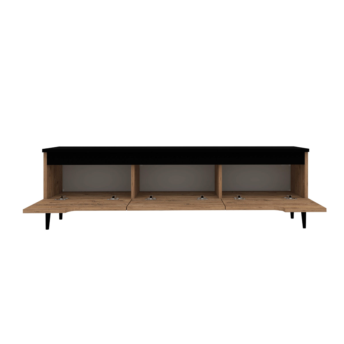Karya TV Stand with 3 Cabinets & Doors Fits TVs up to 65 inches - Atlantic Pine & Anthracite - Destina Home