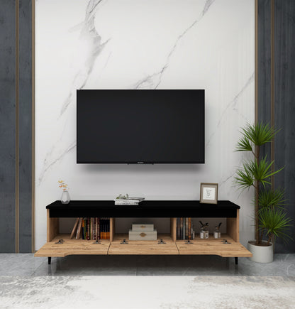 Karya TV Stand with 3 Cabinets & Doors Fits TVs up to 65 inches
