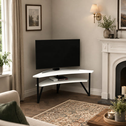Mueble de TV esquinero y centro de entretenimiento Kiberya