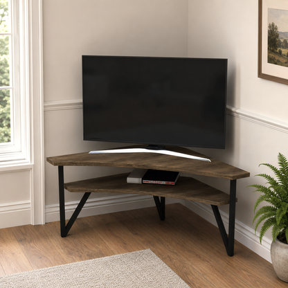 Mueble de TV esquinero y centro de entretenimiento Kiberya