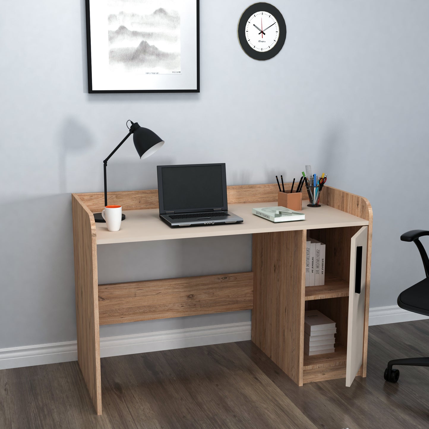 Lelia Computer Desk with Cabinet
