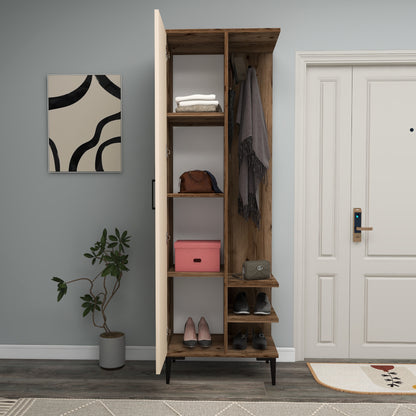 Leena Hallway Coat Rack with Cabinet and Shelves