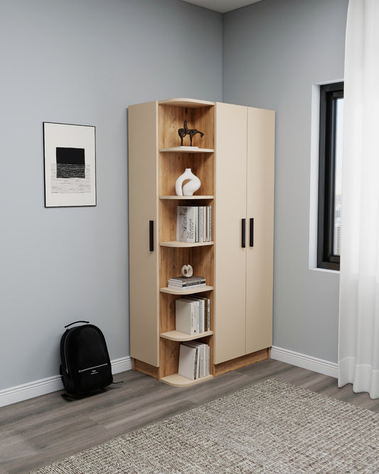 Armoire compacte Lelia avec armoires et étagères