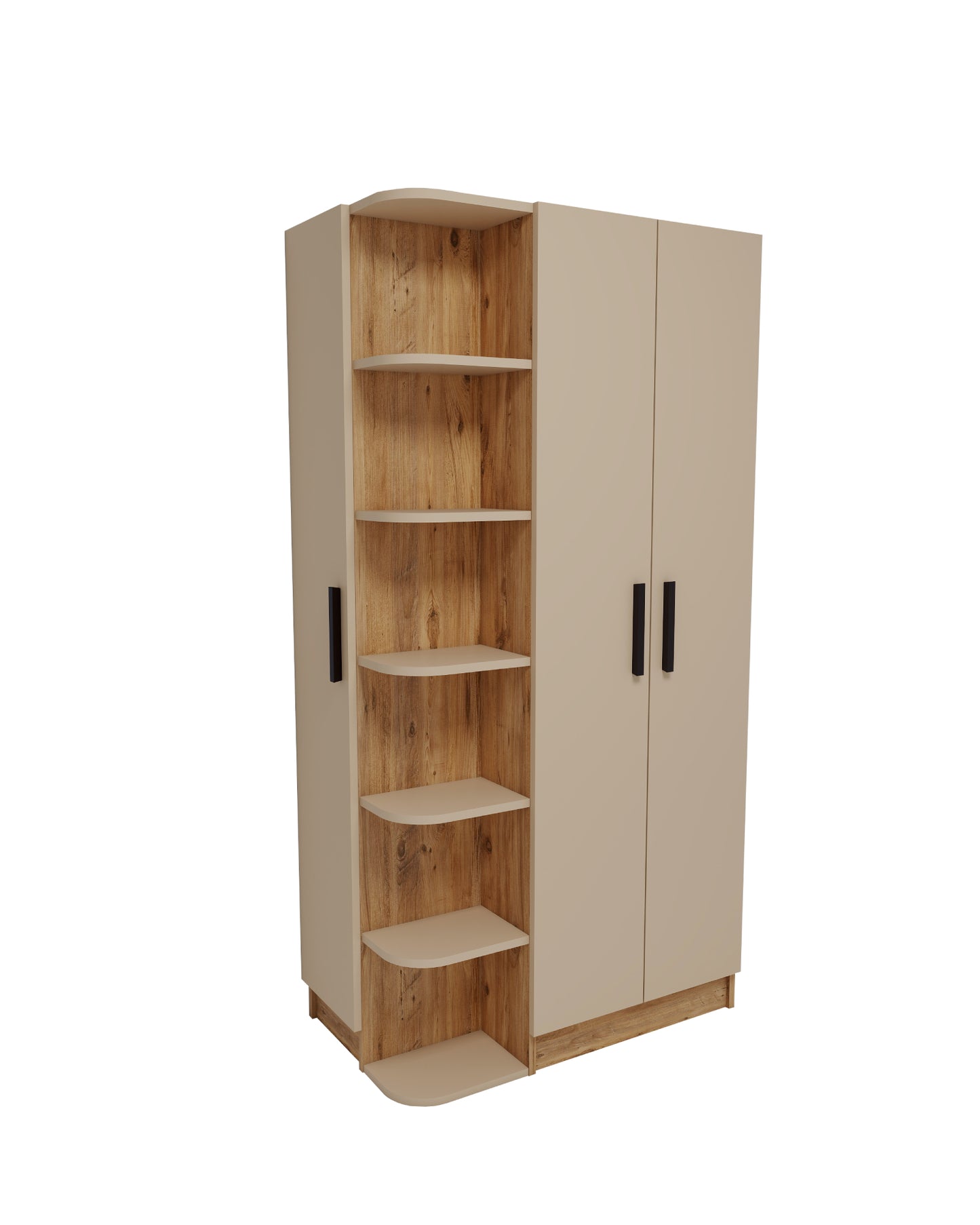 Armoire compacte Lelia avec armoires et étagères