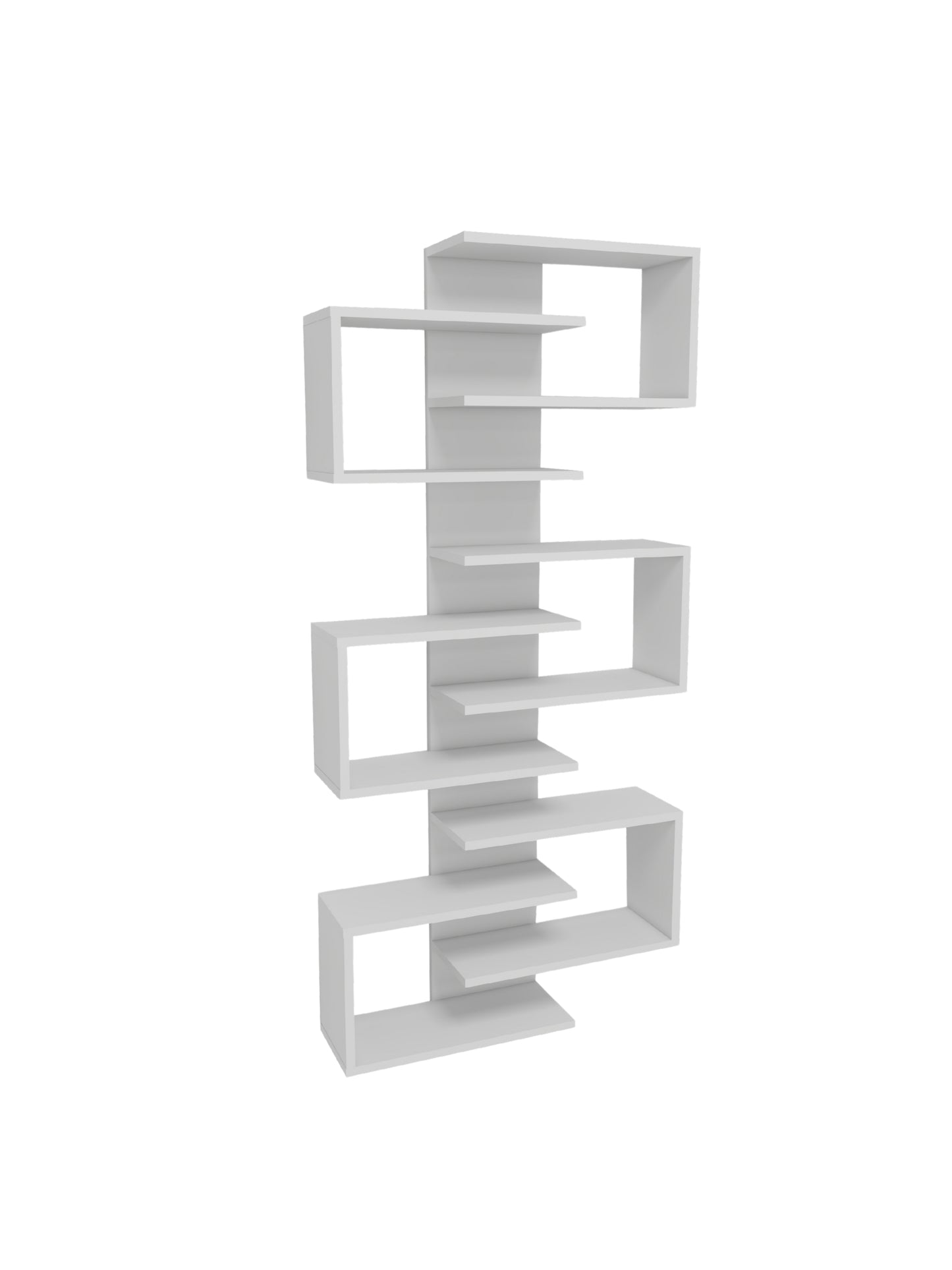 Lotus Floating Bookcase with Geometric Shelves