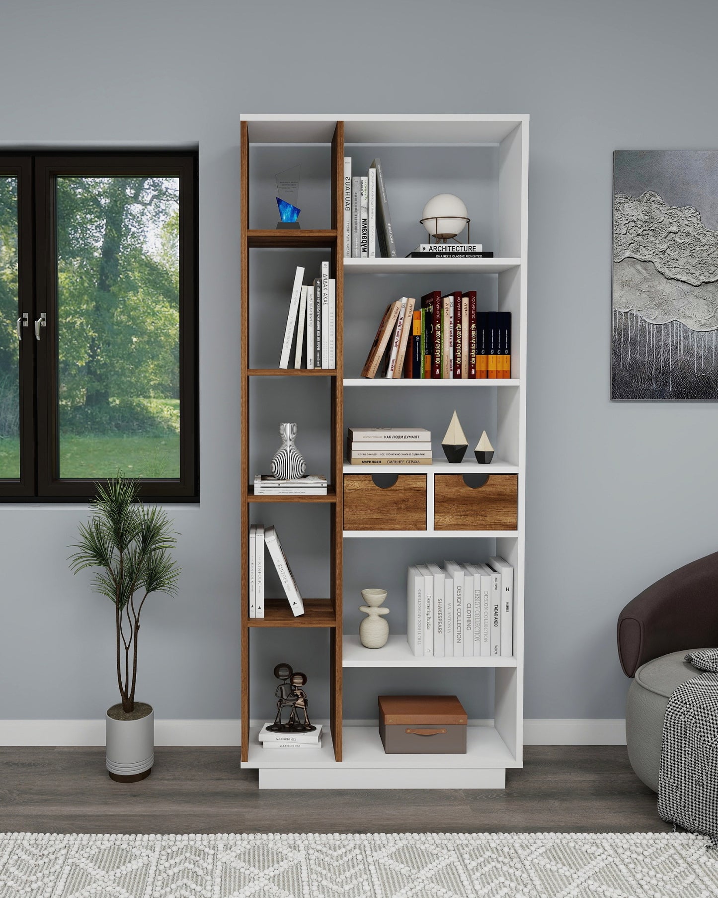 Luma Bookcase with Drawers and Shelves