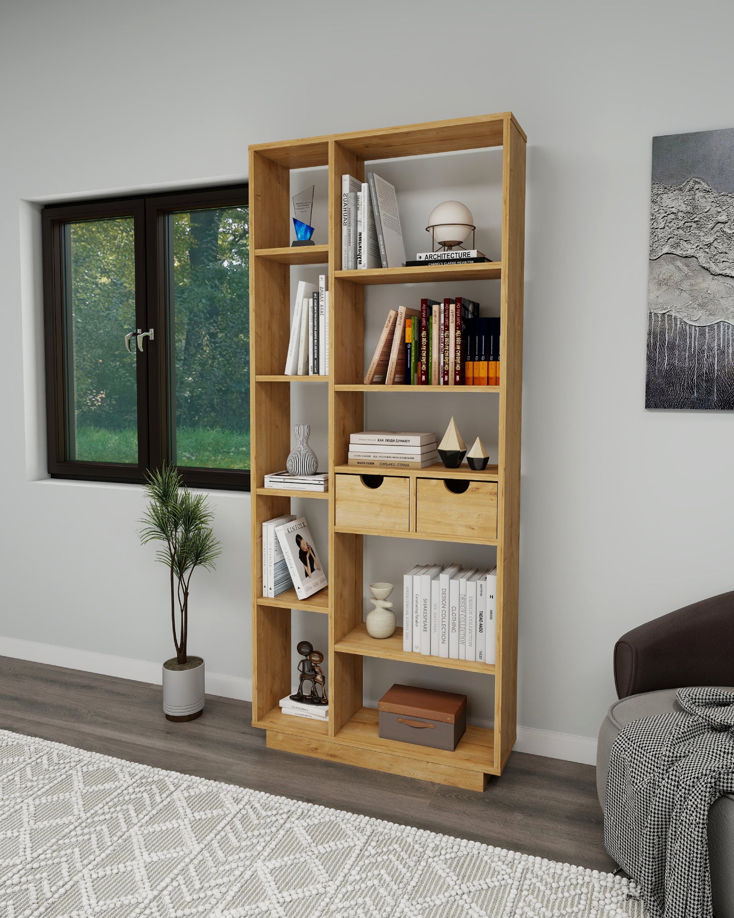Luma Bookcase with Drawers and Shelves