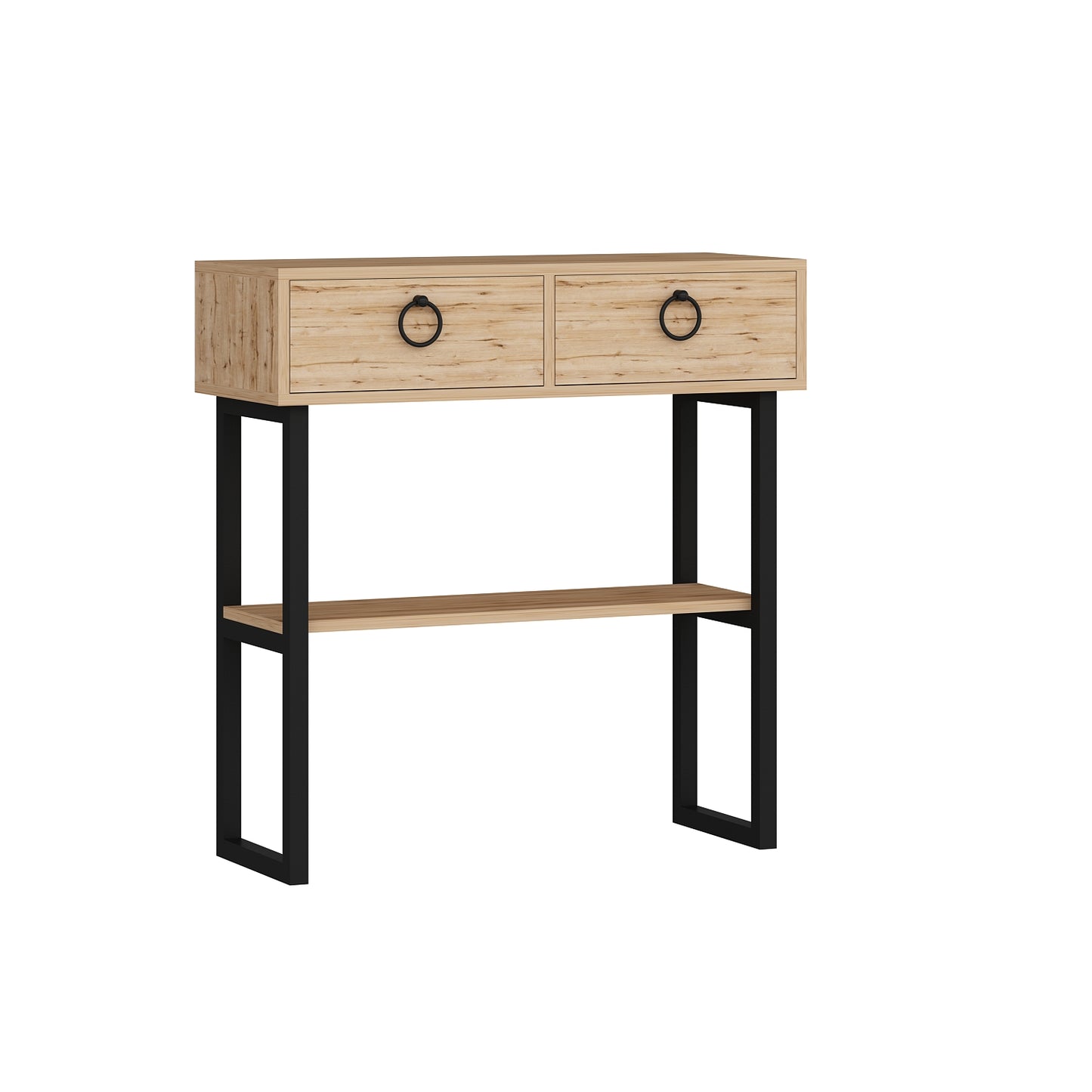 Console Table with Drawers and Shelf Stein Metal Manufacture Wood Dresuar
