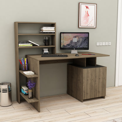Melis Computer Desk with Cabinets and Shelves