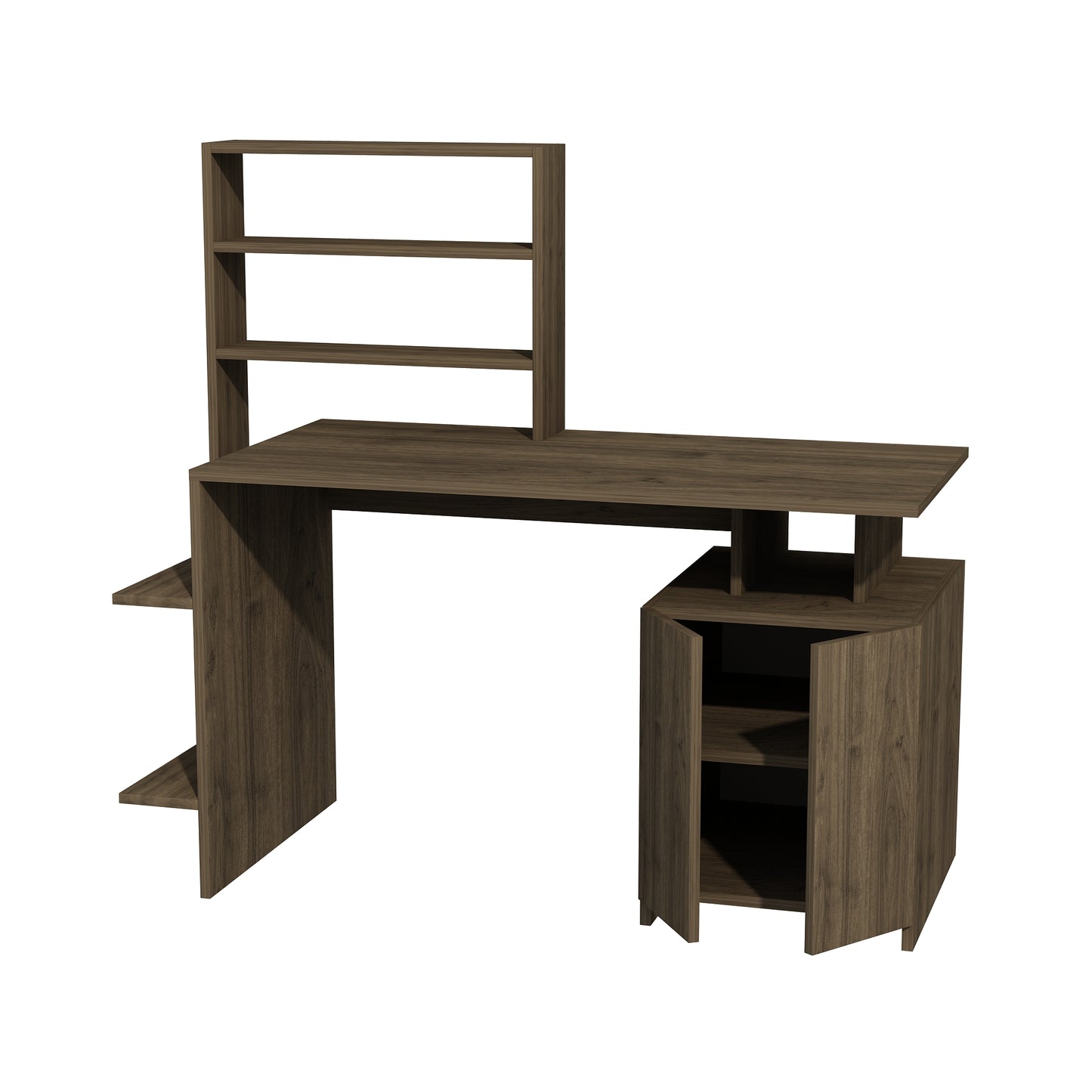 Computer Desk with Cabinets and Shelves Melis