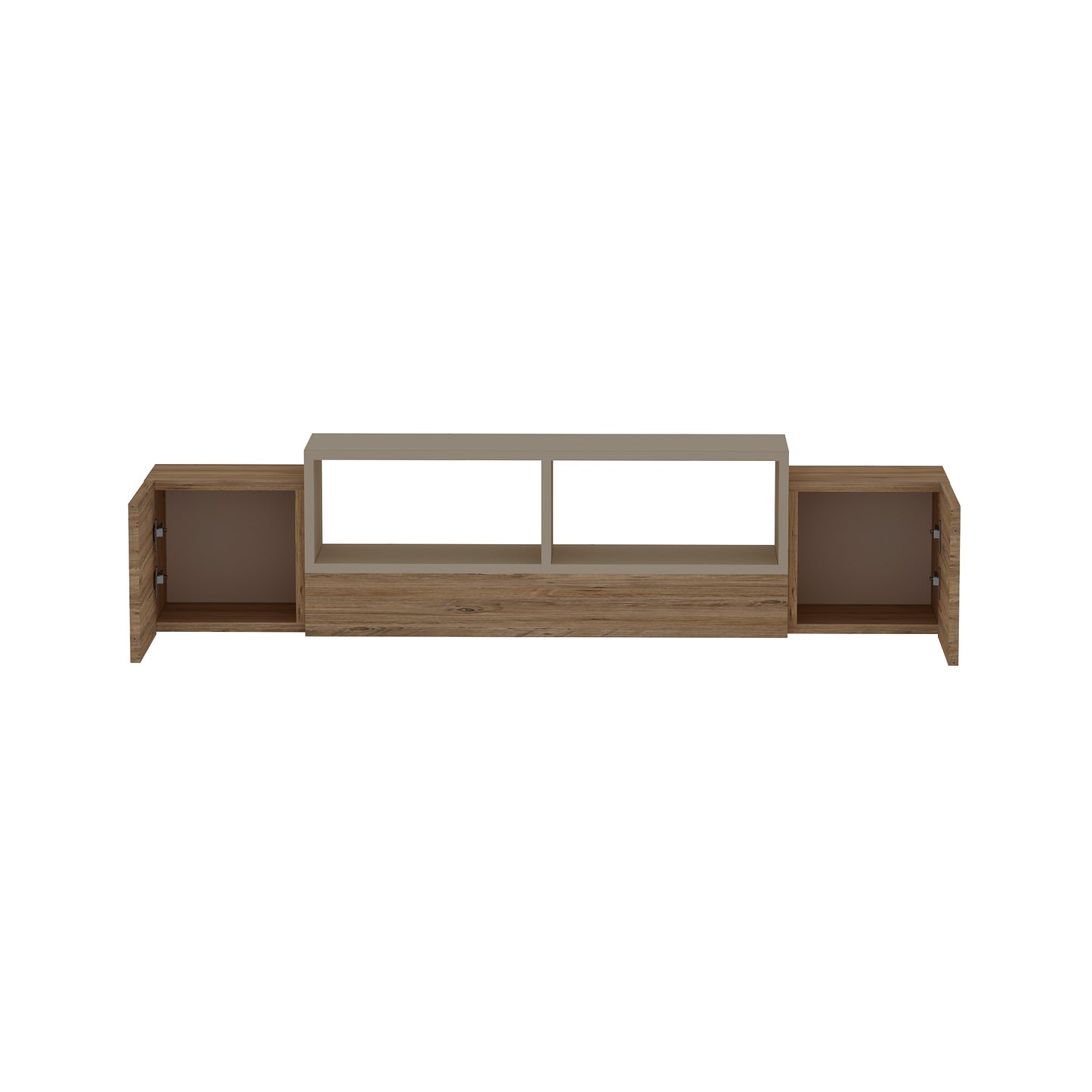 Morica Floating TV Stand with Shelves and Cabinets