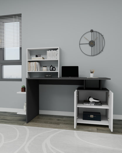 Melis Computer Desk with Cabinets and Shelves
