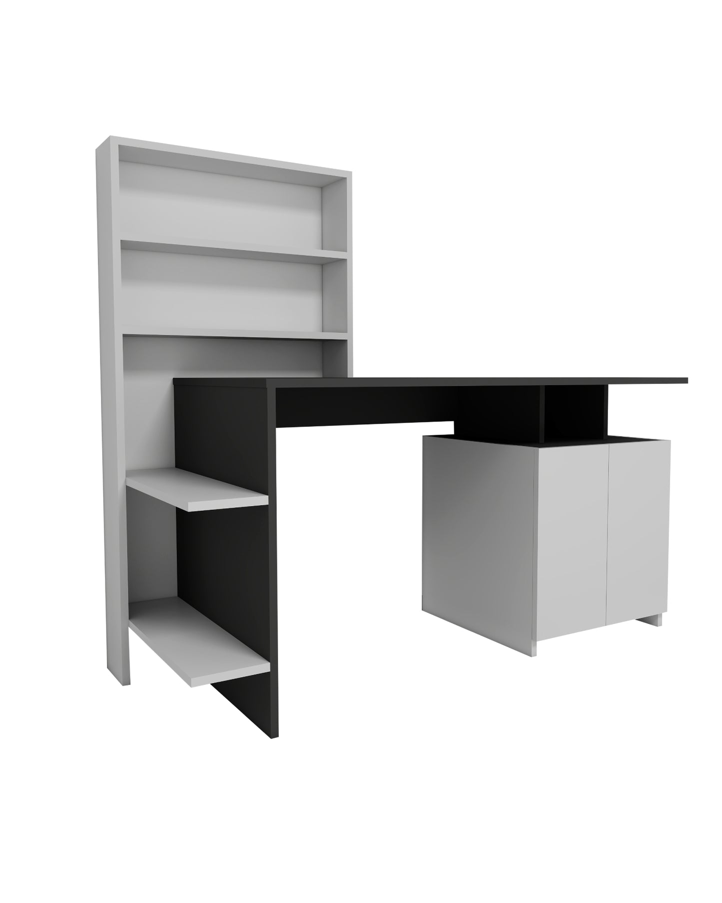 Computer Desk with Cabinets and Shelves Melis