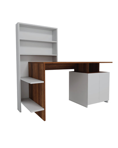 Melis Computer Desk with Cabinets and Shelves