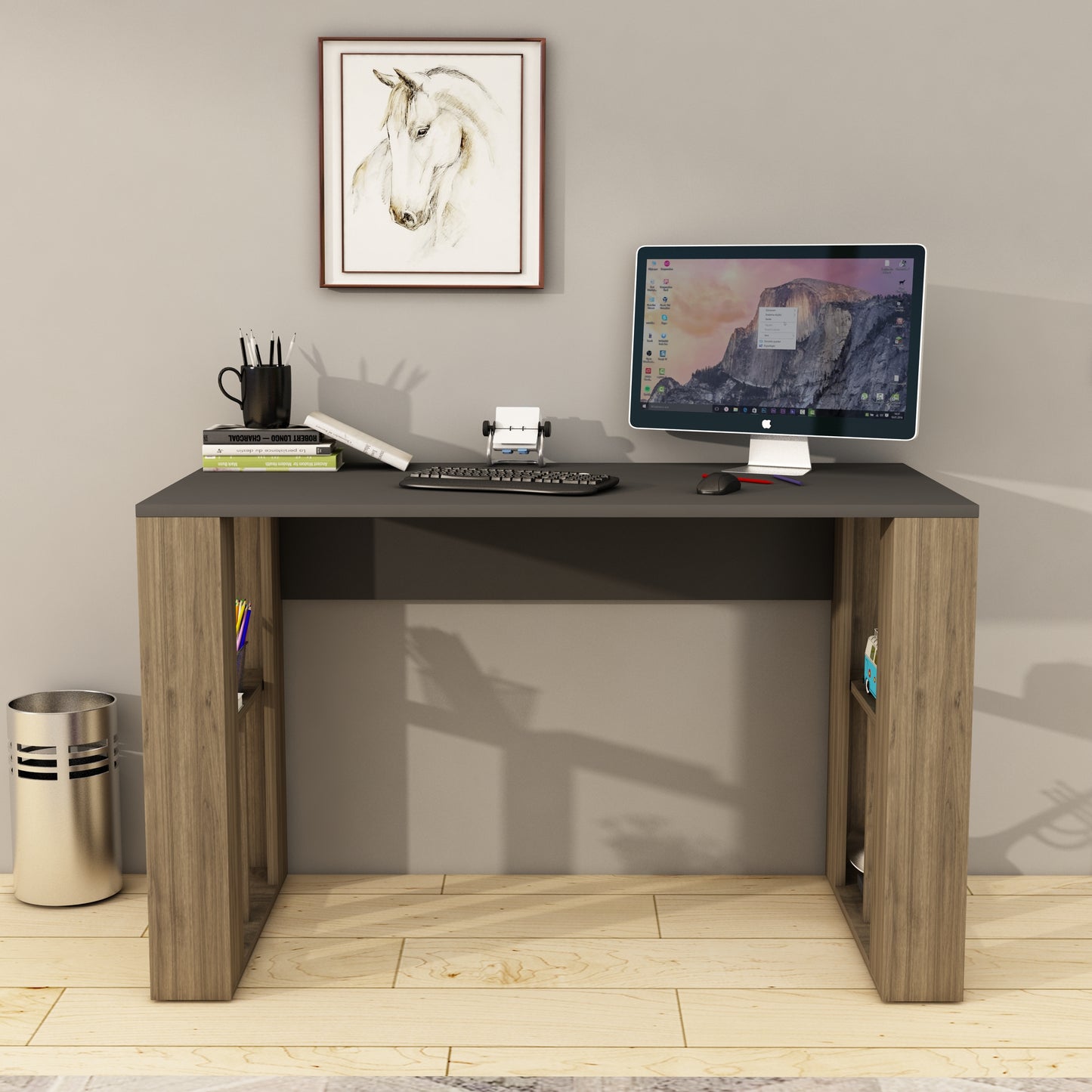 Computer Desk with Shelves Ocean