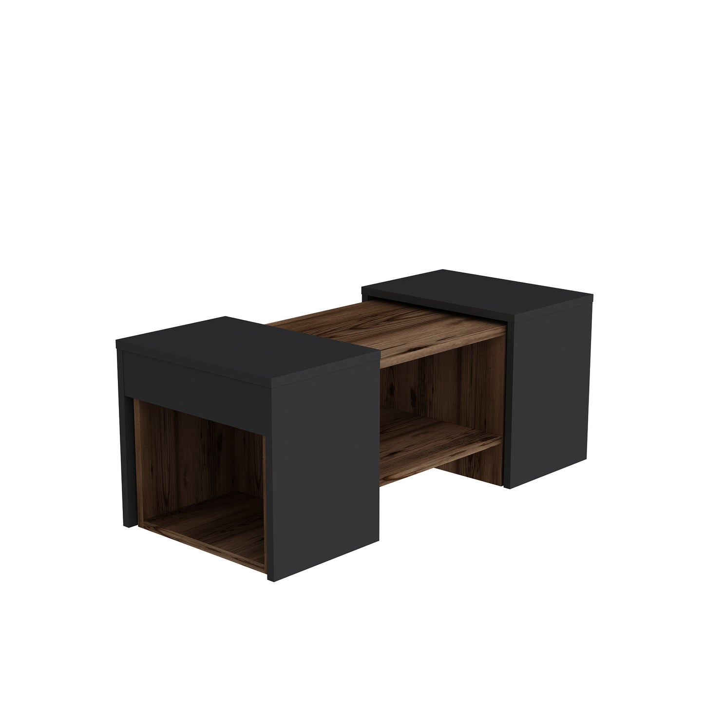 Nesting Coffee Table with Storage Shelves (Set of 3) Irene