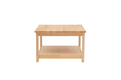 Ranch Handmade Pine Wood Square Coffee Table with Storage Shelf  Destina Home Natural