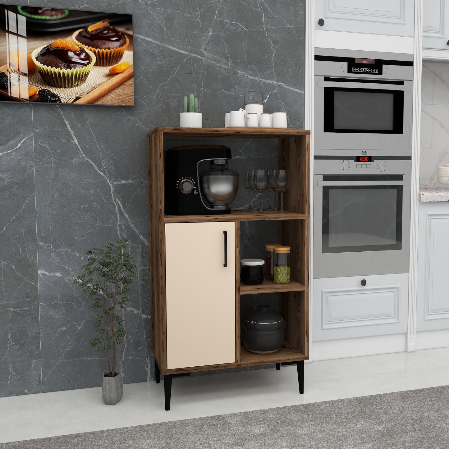 Sanimas Kitchen Cabinet with Shelves