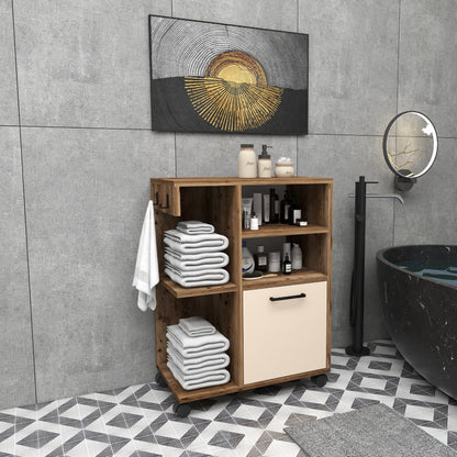 Rebusa Multipurpose Mobile Storage Cabinet with Door, Shelves and Wheels