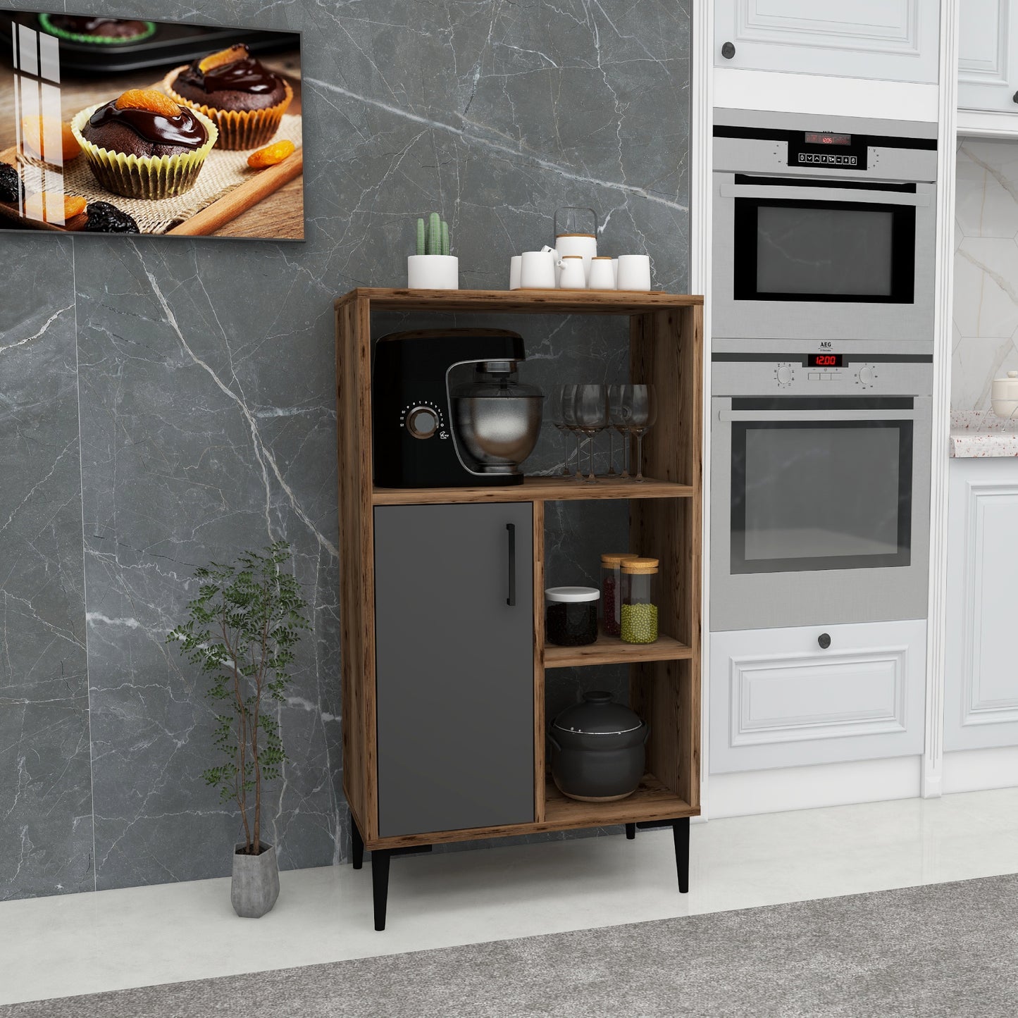 Sanimas Kitchen Cabinet with Shelves